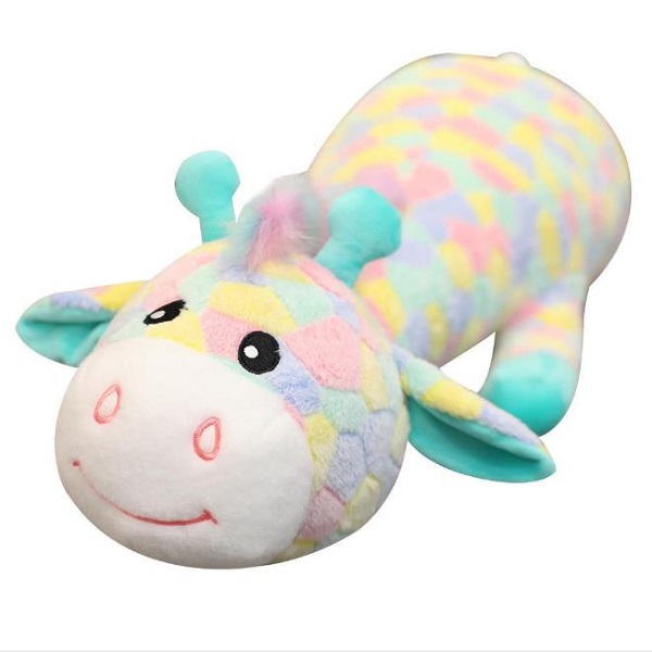 china custom rainbow design lying plush unicorn toys